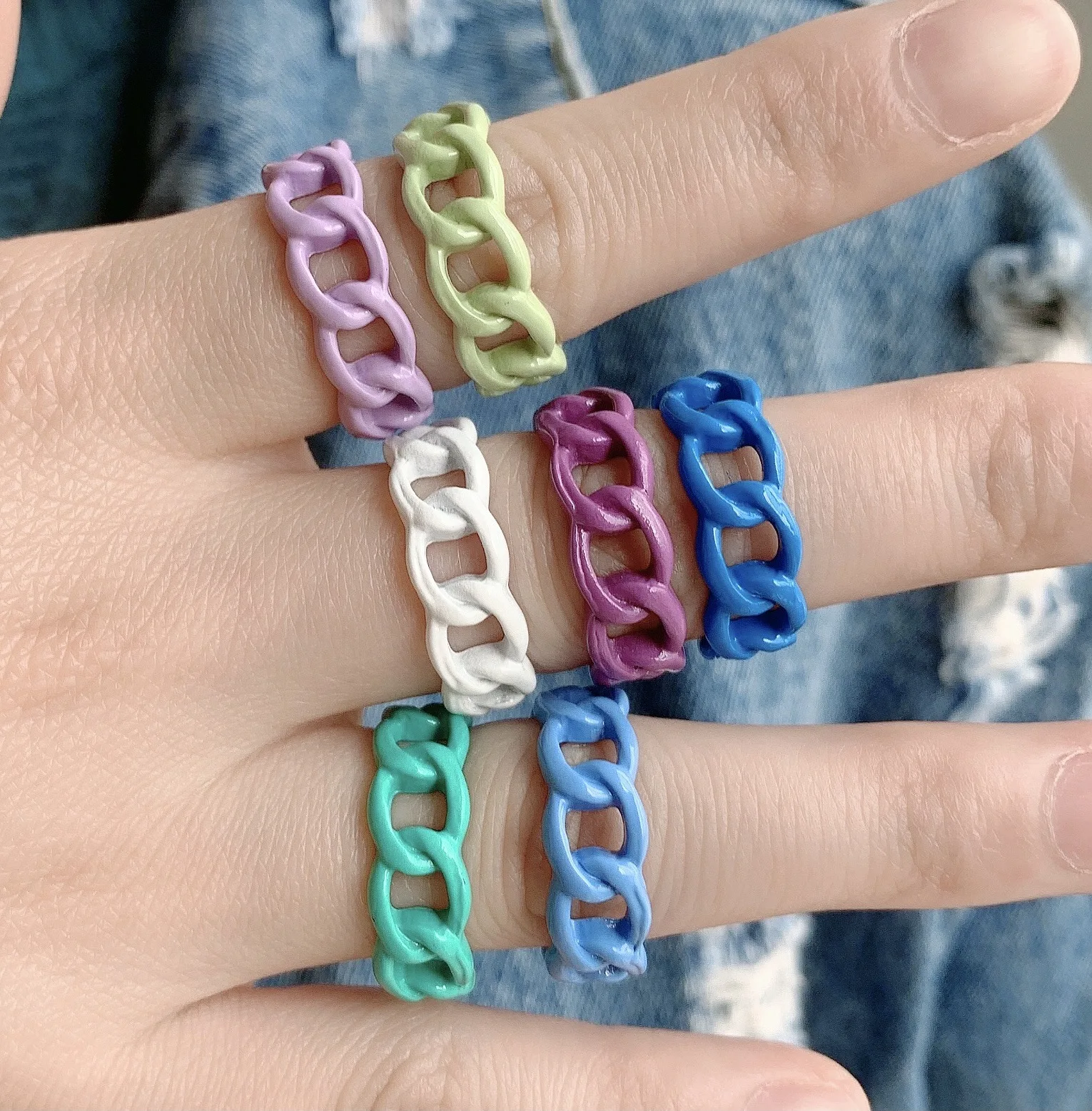 Y2K Fashion New Fashion Colorful Chunky Link Chain Opening Adjustable Rings Personality Geometric Metal ring For Women Jewelry
Y2K Fashion New Fashion Colorful Chunky Link Chain Opening Adjustable Rings Personality Geometric Metal ring For Women Jewelry