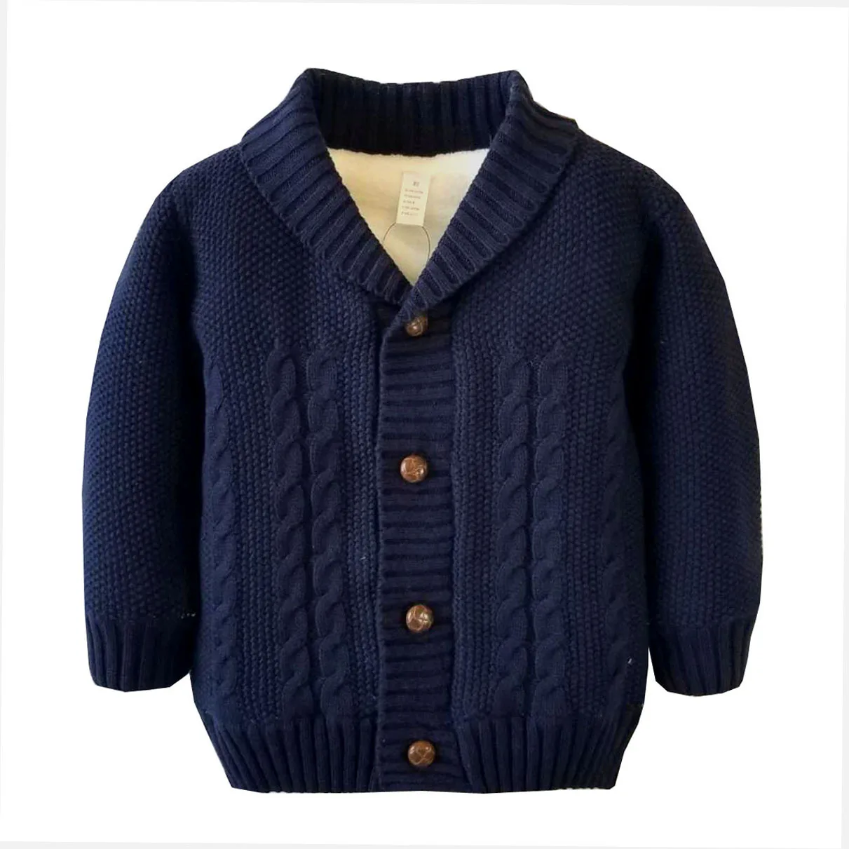Wholesale Sustainable fleece cardigan jacket 100% cotton single breasted warm shawl neck cable knit cardigan for baby boy
Wholesale Sustainable fleece cardigan jacket 100% cotton single breasted warm shawl neck cable knit cardigan for baby boy