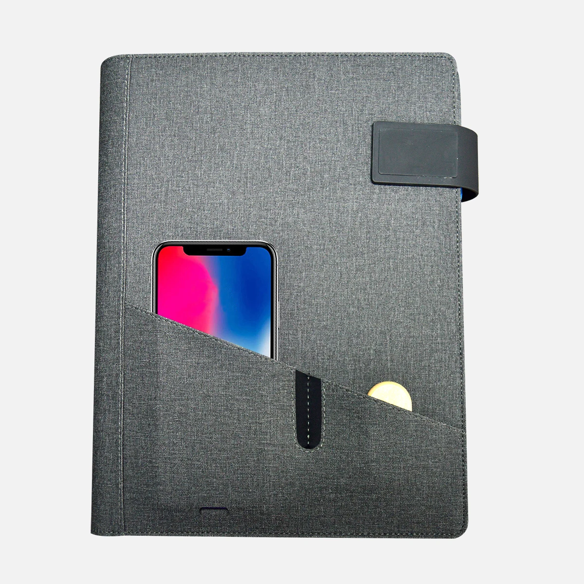 promotional business gift set real leather journal power bank