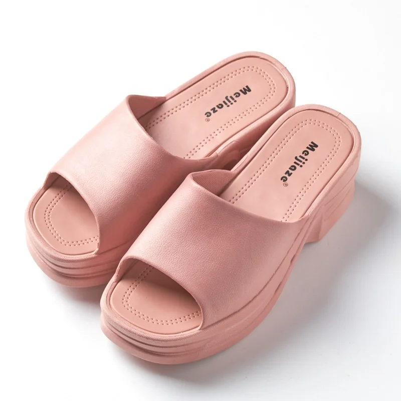 Women's platform slippers new indoor and outdoor fashion ladies wedge platform bottom non-slip slippers stand-up beach shoes, Picture
Women's platform slippers new indoor and outdoor fashion ladies wedge platform bottom non-slip slippers stand-up beach shoes, Picture