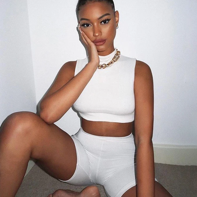 Elastic Hight Summer Biker Shorts 2020 New Fashion Casual Clothes Skinny X01191C Solid Sleeveless Crop Top Two Piece Set Women, Black
Elastic Hight Summer Biker Shorts 2020 New Fashion Casual Clothes Skinny X01191C Solid Sleeveless Crop Top Two Piece Set Women, Black