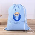Custom simple cotton corset drawstring canvas backpack tote bags with your own logo