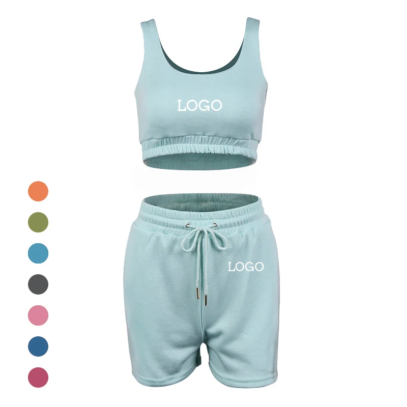 Custom solid color summer casual sports wear crop tank tops two piece biker shorts jogger pants running set for women, Picture
Custom solid color summer casual sports wear crop tank tops two piece biker shorts jogger pants running set for women, Picture