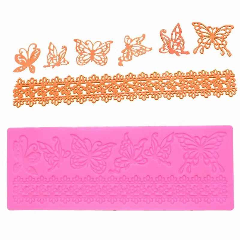 Hollow butterfly Flower Lace Mold Cake border Decoration tools Fondant Cake 3D Mold Food Grade Silicone mat Mould 
Hollow butterfly Flower Lace Mold Cake border Decoration tools Fondant Cake 3D Mold Food Grade Silicone mat Mould