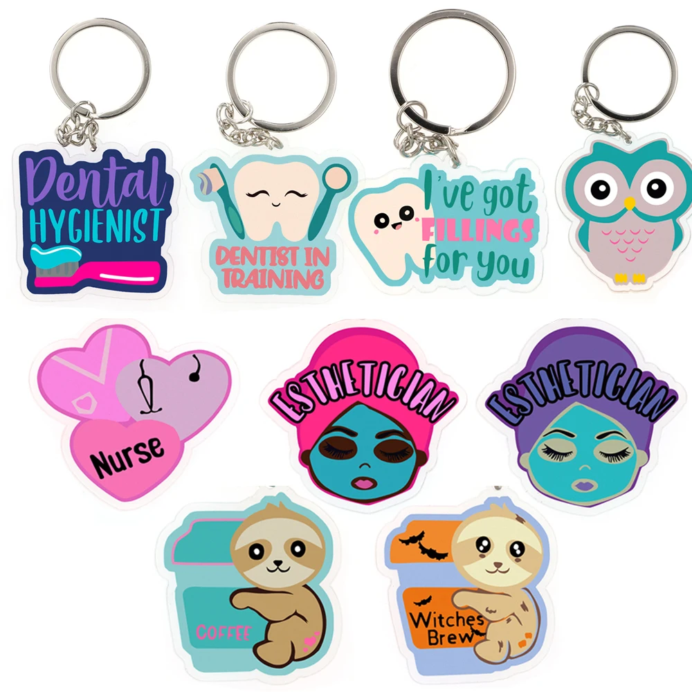Personalize Medical Acrylic Dental Double Side Print Keychain Customized Cute Teeth Creative Nurse Pink Key Chain
Personalize Medical Acrylic Dental Double Side Print Keychain Customized Cute Teeth Creative Nurse Pink Key Chain