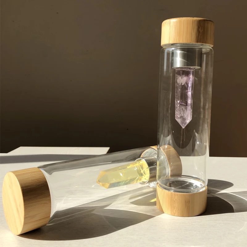 Luxury Crystal Quartz Gemstone Tea Infused Elixir Glass Water Bottle Online Bamboo Lid
Luxury Crystal Quartz Gemstone Tea Infused Elixir Glass Water Bottle Online Bamboo Lid