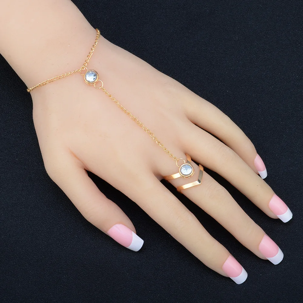 Hot Fashion Punk Jewelry Women Lady Rhinestone Crystal Geometry Ring Bracelet (KR086), As the picture
Hot Fashion Punk Jewelry Women Lady Rhinestone Crystal Geometry Ring Bracelet (KR086), As the picture