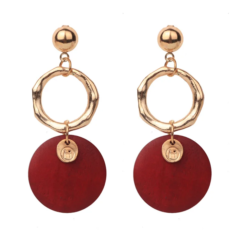 JUHU New gold red wooden circular geometric alloy ear buckle simple and small earrings classic metal alloy jewelry for women, Gold/silver
JUHU New gold red wooden circular geometric alloy ear buckle simple and small earrings classic metal alloy jewelry for women, Gold/silver