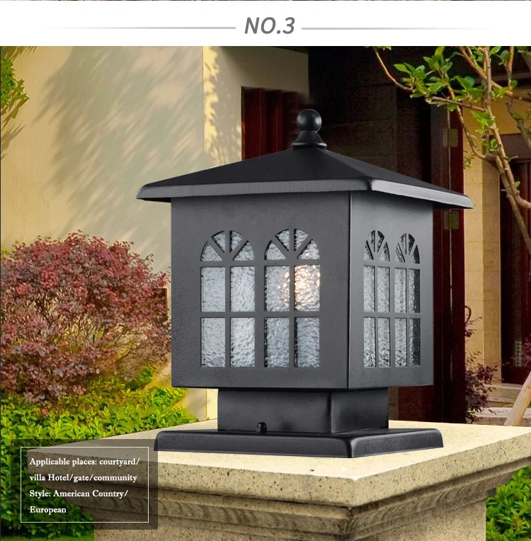 Modern High Quality Waterproof Outdoor Black Terrace Lighting Pillar Lights