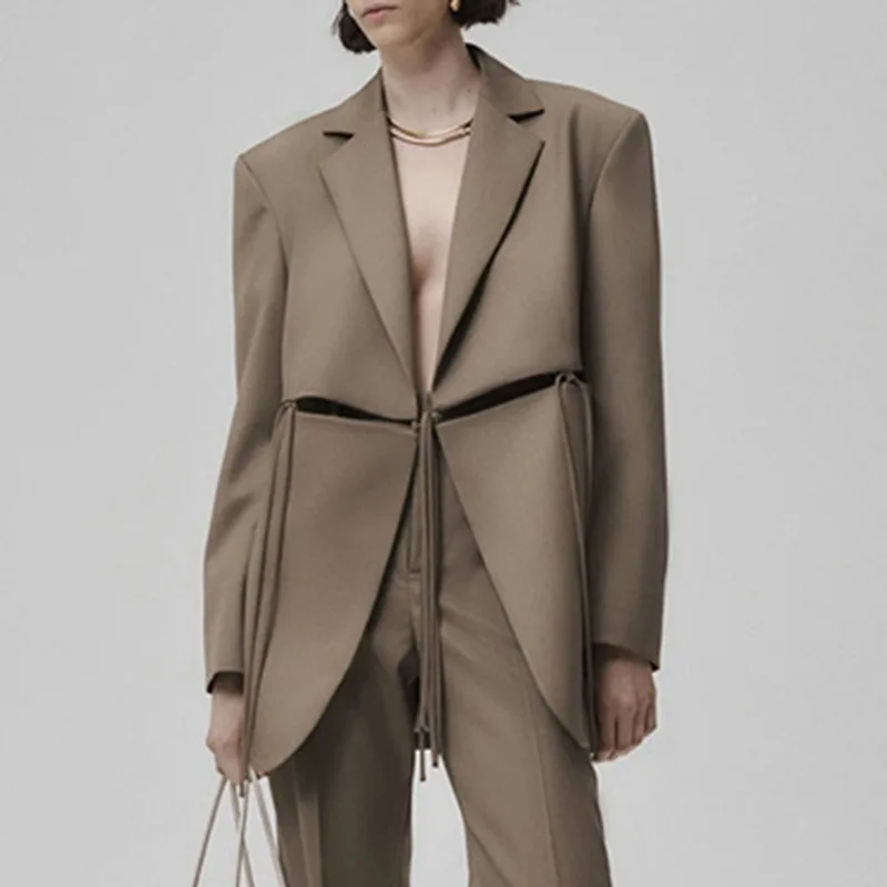 Women's Suits Design Sense Cut Cold Wind Small Suit Fried Street Style Loose Binding Casual Coat Woman Coat Set For Ladies
Women's Suits Design Sense Cut Cold Wind Small Suit Fried Street Style Loose Binding Casual Coat Woman Coat Set For Ladies