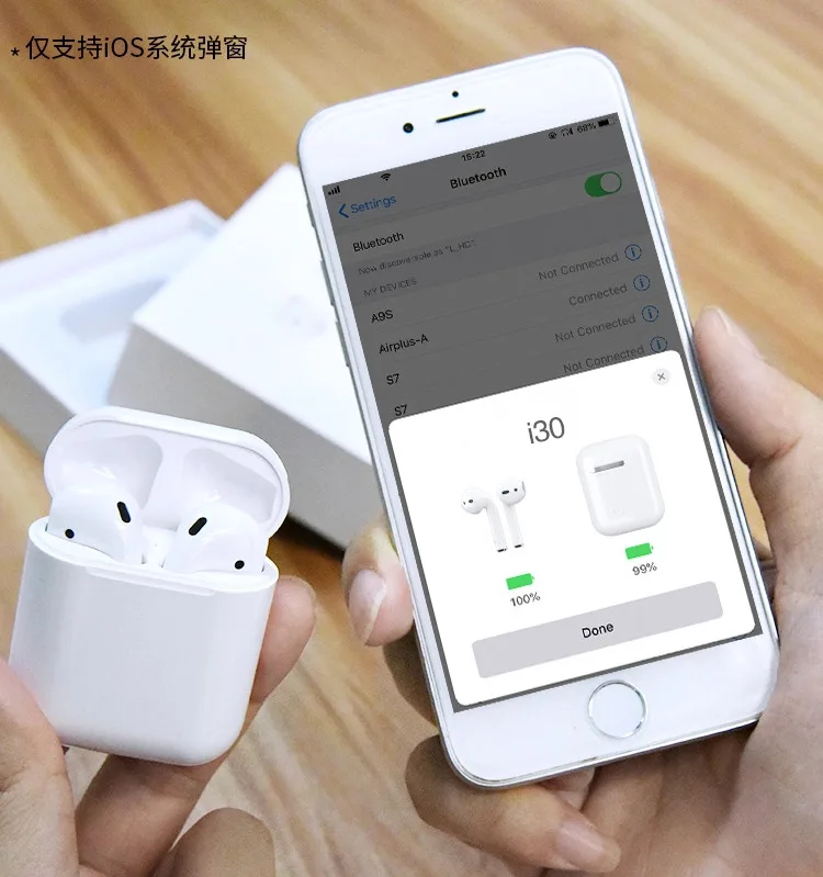 I130 Tws 1:1 Air2 Pop-Up Separate Use Wireless Earphone Qi Wireless Charging Earphones Pk W1Chip I90 I80 I60 I20 I30 Tws - ANKUX.COM