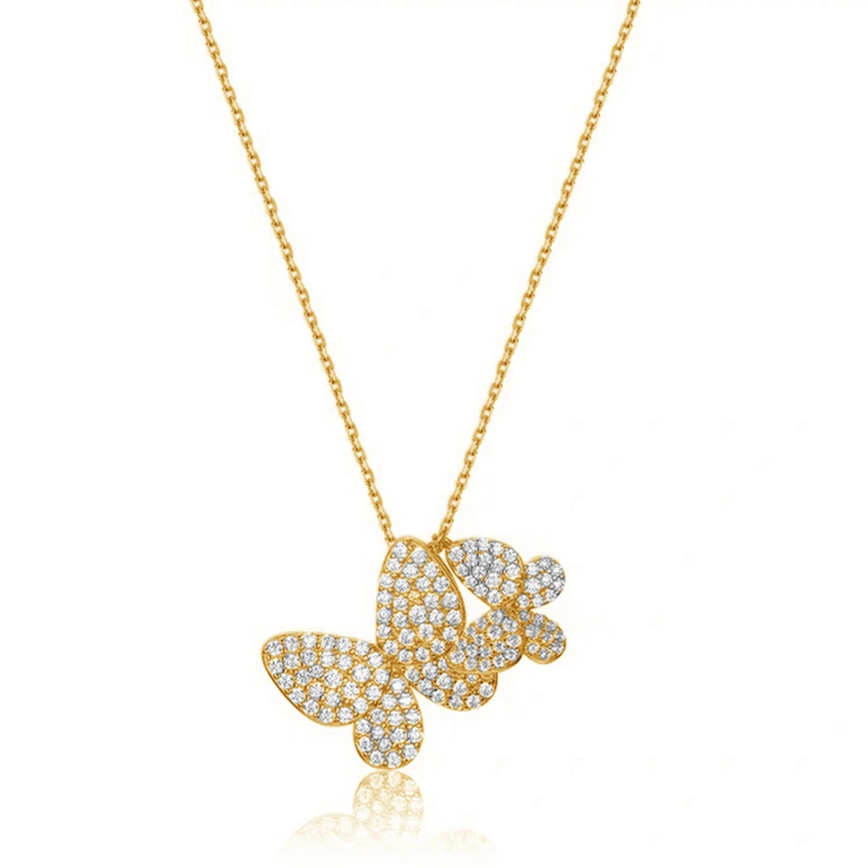 oem jewelry manufacturers 925 sterling silver dainty pendant necklace 18k gold plated double butterfly necklace
oem jewelry manufacturers 925 sterling silver dainty pendant necklace 18k gold plated double butterfly necklace