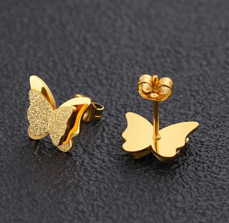 Wholesale hollow out butterfly 18k gold plating stud earring stainless steel, Gold/silver/rose gold/black
Wholesale hollow out butterfly 18k gold plating stud earring stainless steel, Gold/silver/rose gold/black