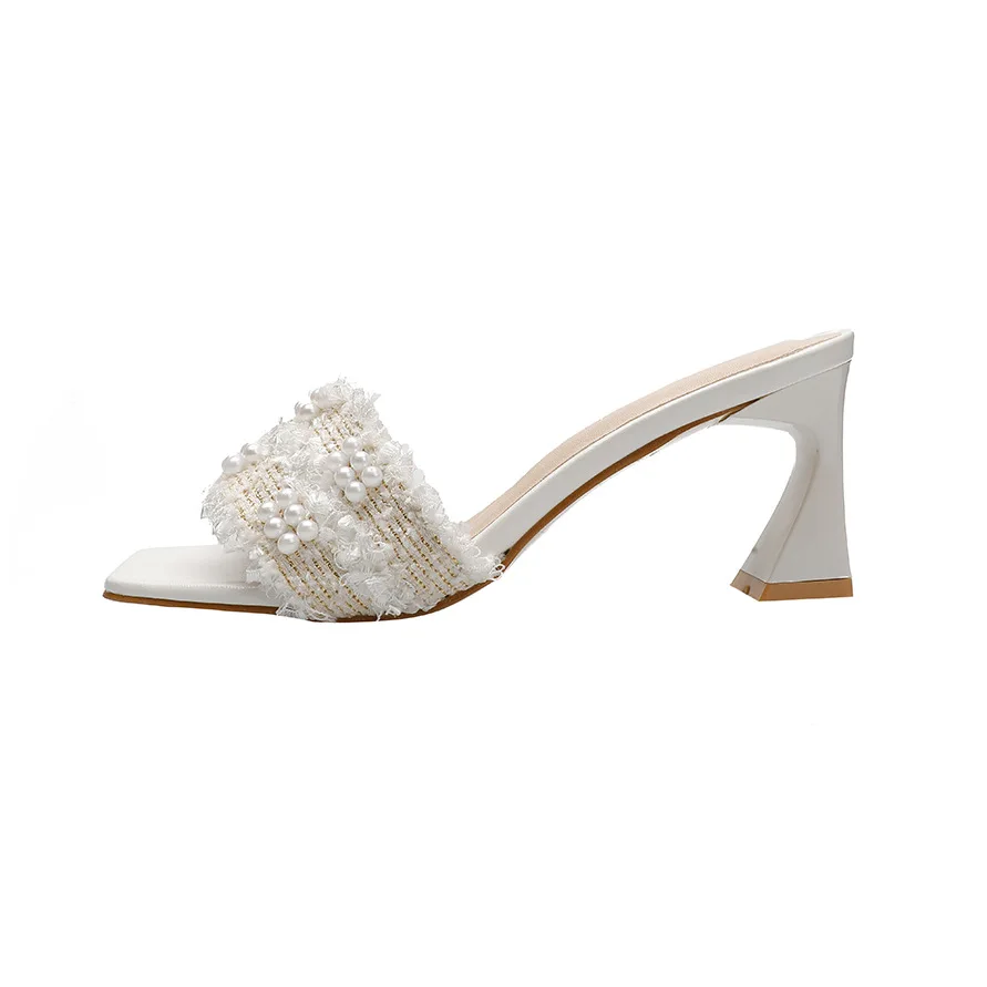 Sexy high heel shoes open toe high heel sandals pearl versatile sandals block sandals, Black white
Sexy high heel shoes open toe high heel sandals pearl versatile sandals block sandals, Black white