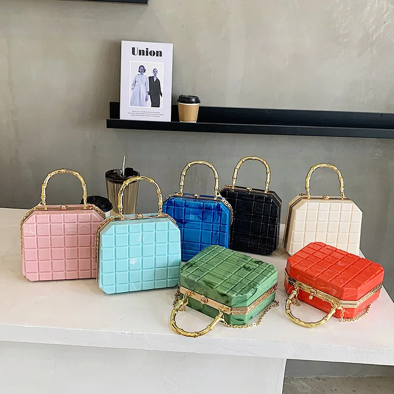Europe and America 2022 Fashion Diamond Lattice Purse New Designer Evening Clutch Acrylic Box Bags, 7 colors
Europe and America 2022 Fashion Diamond Lattice Purse New Designer Evening Clutch Acrylic Box Bags, 7 colors