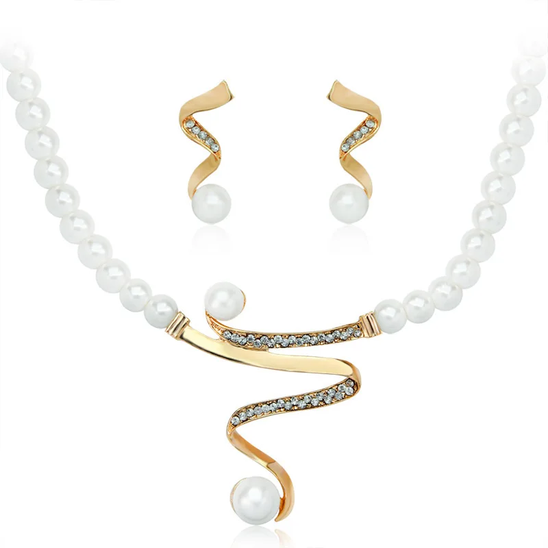 Vintage Simulated Pearl Jewelry Sets Wedding Bridal Crystal Necklace Earrings Gold Color African Bridal Jewelry Set for Women
Vintage Simulated Pearl Jewelry Sets Wedding Bridal Crystal Necklace Earrings Gold Color African Bridal Jewelry Set for Women