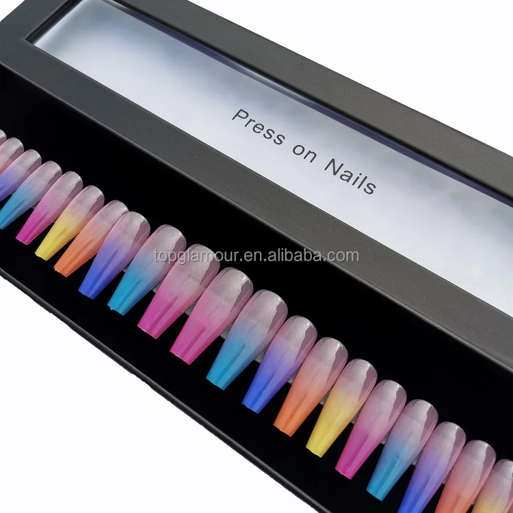 JP01162 New Arrival Gradient Colorful Long Coffin Artificial Press on Nails for Girl
JP01162 New Arrival Gradient Colorful Long Coffin Artificial Press on Nails for Girl