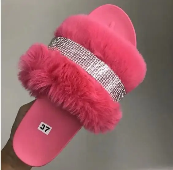 2020 Summer Fashion Faux Fur Sliders Women Rhinestone Platform Sandals&slippers Outdoor Casual Footwear, 4colors as picture
2020 Summer Fashion Faux Fur Sliders Women Rhinestone Platform Sandals&slippers Outdoor Casual Footwear, 4colors as picture