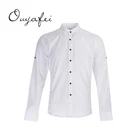 Ready goods adult full sleeve eco friendly custom white cotton shirts for mens