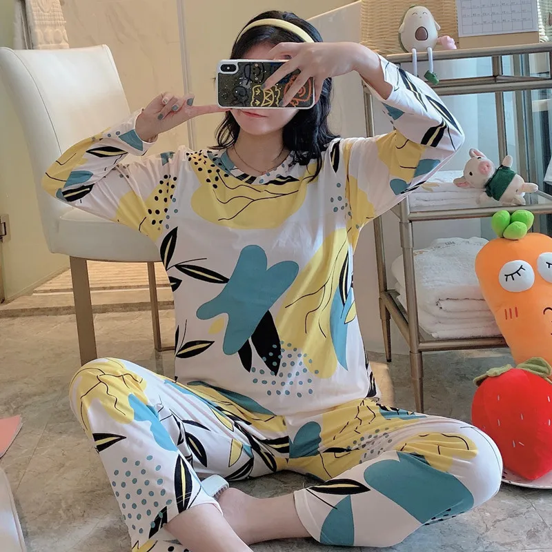 Pyjama En Gros Hot Sale Milk Silk Night Wear Long Sleeve Pajamas For Women Pijamas Por Mayor Sleepwear
Pyjama En Gros Hot Sale Milk Silk Night Wear Long Sleeve Pajamas For Women Pijamas Por Mayor Sleepwear