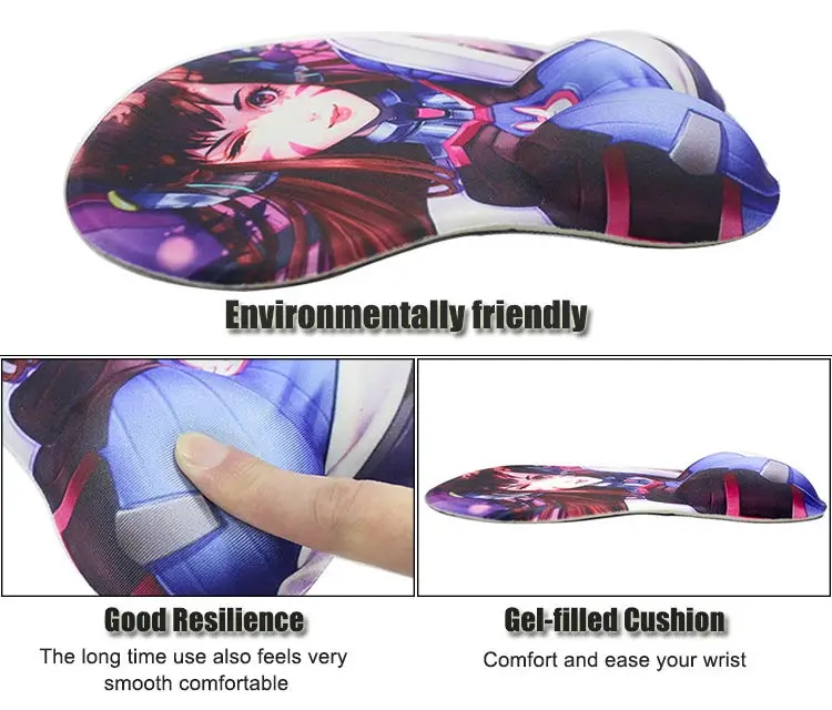 Custom Printed Anime Boob Ergonomic Gaming Mouse Pad China Manufacturer