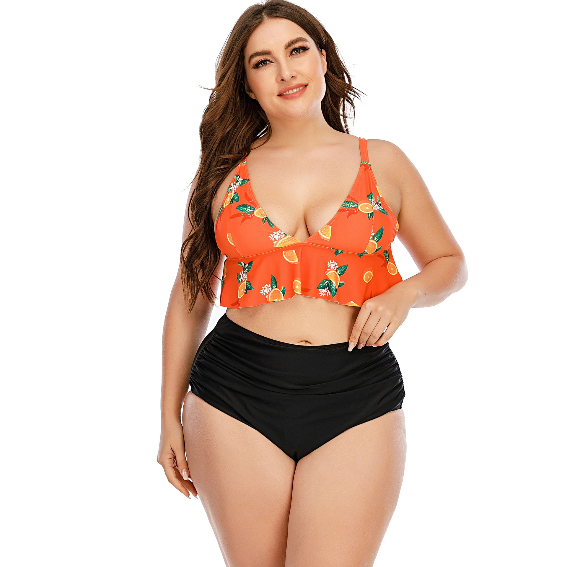 Amazon Best Selling Plus Size Split Bikini Crew Neck Short Sleeve Pure Color With Ties And Hole Swimwear, As picture
Amazon Best Selling Plus Size Split Bikini Crew Neck Short Sleeve Pure Color With Ties And Hole Swimwear, As picture