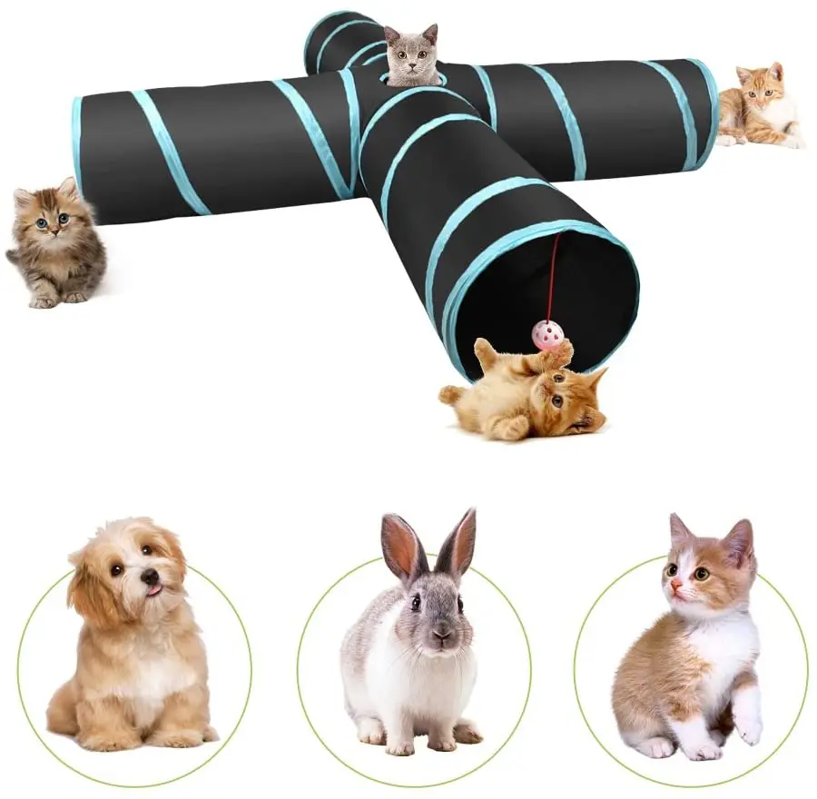 Cat Tunnel Toy, Crackle Paper Collapsible Tube Three Connected Run Road Way Tunnel Catnip House with Fun Ball Puzzle
Cat Tunnel Toy, Crackle Paper Collapsible Tube Three Connected Run Road Way Tunnel Catnip House with Fun Ball Puzzle