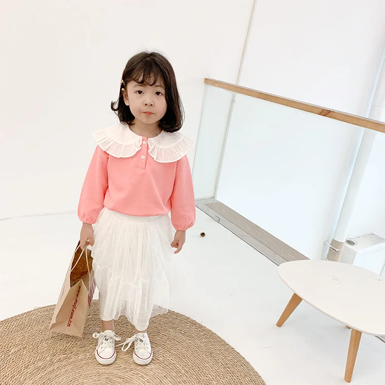 Spring 2021 new girls only beautiful lotus collar sweatshirt baby sweet top little girl lovely knitting bottom shirt
Spring 2021 new girls only beautiful lotus collar sweatshirt baby sweet top little girl lovely knitting bottom shirt
