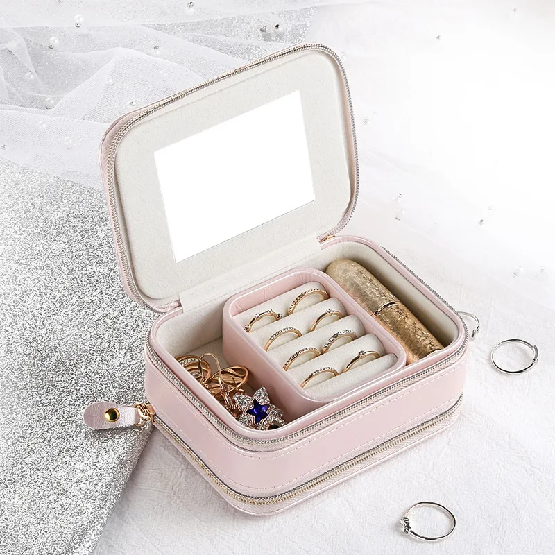 Custom Logo Vegan Leather Travel Jewelry Zipper Case Portable Multifunctional Storage Bag Organizer Jewelry Box With Mirror
Custom Logo Vegan Leather Travel Jewelry Zipper Case Portable Multifunctional Storage Bag Organizer Jewelry Box With Mirror