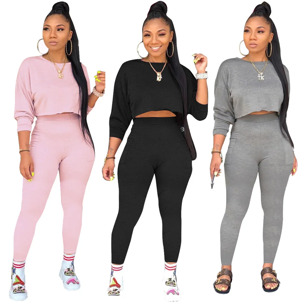 2021 fashion New Fall Two Piece Set Women Clothing long sleeve Cropped Tops with yoga fitness jogging sports legging pants sets
2021 fashion New Fall Two Piece Set Women Clothing long sleeve Cropped Tops with yoga fitness jogging sports legging pants sets