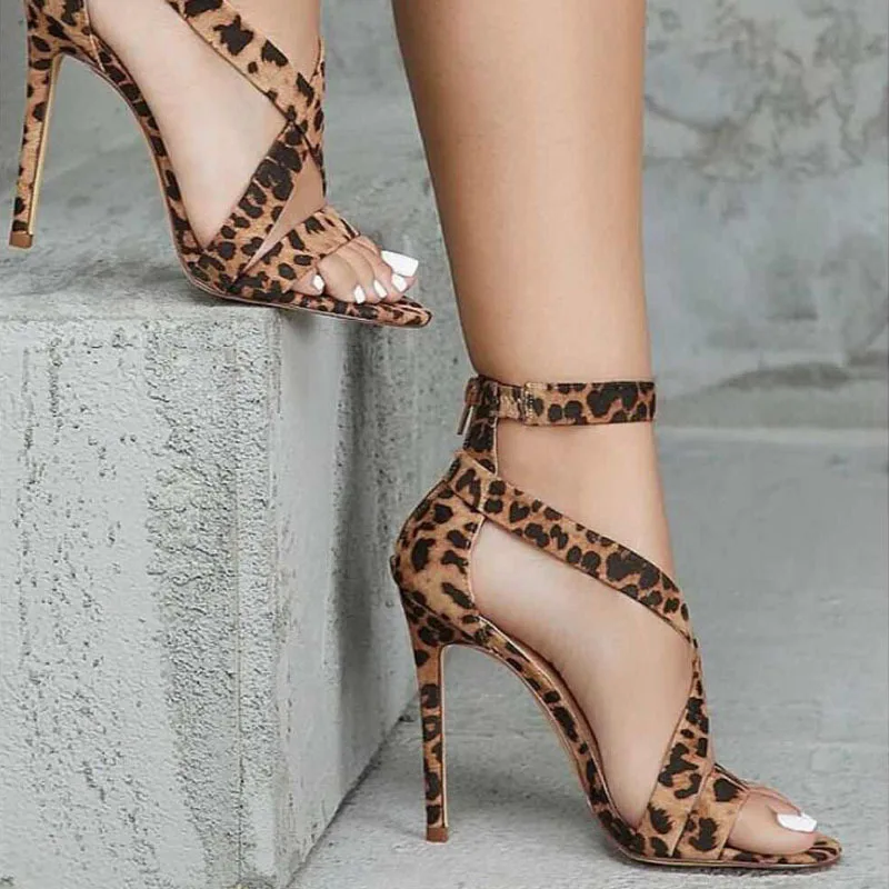 Women Sexy Leopard Pumps Open Toe Ankle Straps Thin High Heels Summer Pumps Patent Leather Shoes
Women Sexy Leopard Pumps Open Toe Ankle Straps Thin High Heels Summer Pumps Patent Leather Shoes