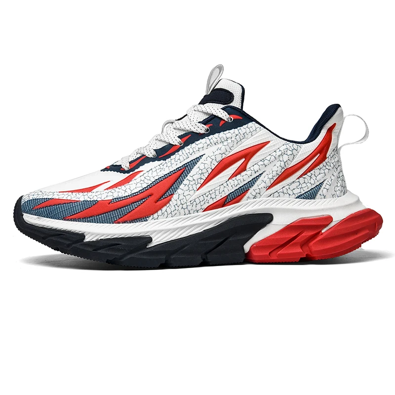 Hot sale fashion trend red bottom men casual shoes flexible sole mesh upper fire design walking sneakers for man
Hot sale fashion trend red bottom men casual shoes flexible sole mesh upper fire design walking sneakers for man