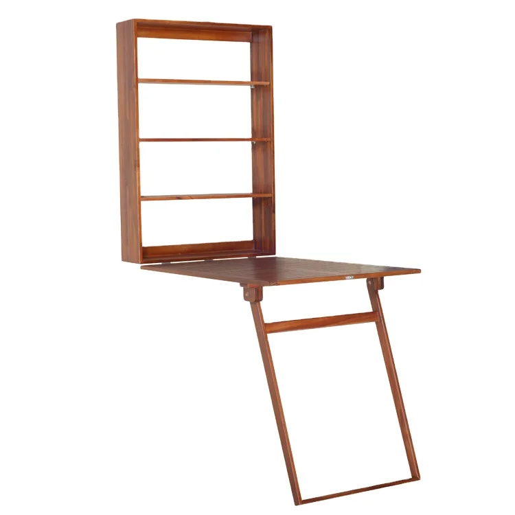 OEM/ODM Teak wood wall folding table for book shelf and dining table, Teak color
OEM/ODM Teak wood wall folding table for book shelf and dining table, Teak color