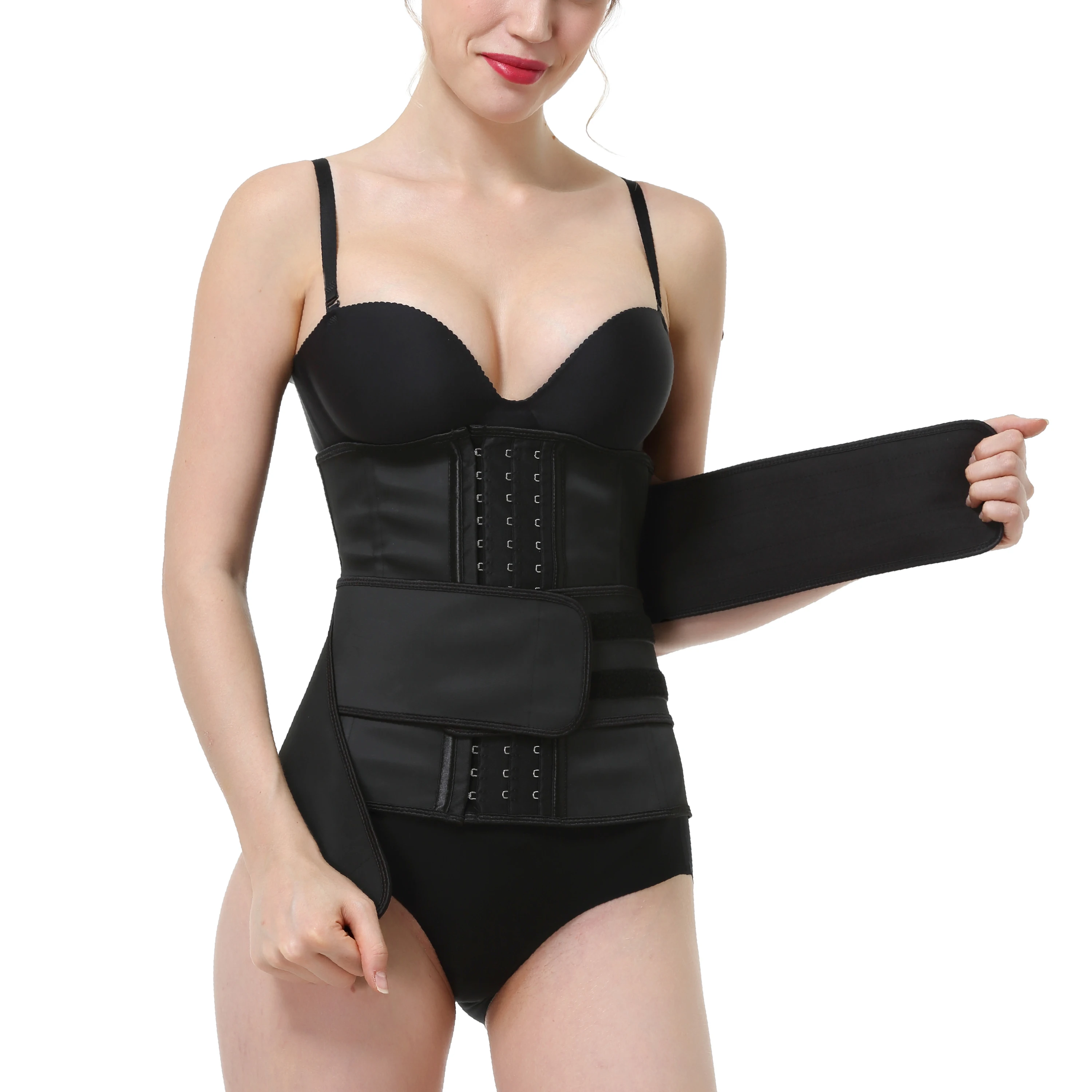 Custom Logo Service Adjustable 3 Hooks Women Tummy Control Compression Slimming Double Belt Latex Waist Trainer Shaper
Custom Logo Service Adjustable 3 Hooks Women Tummy Control Compression Slimming Double Belt Latex Waist Trainer Shaper
