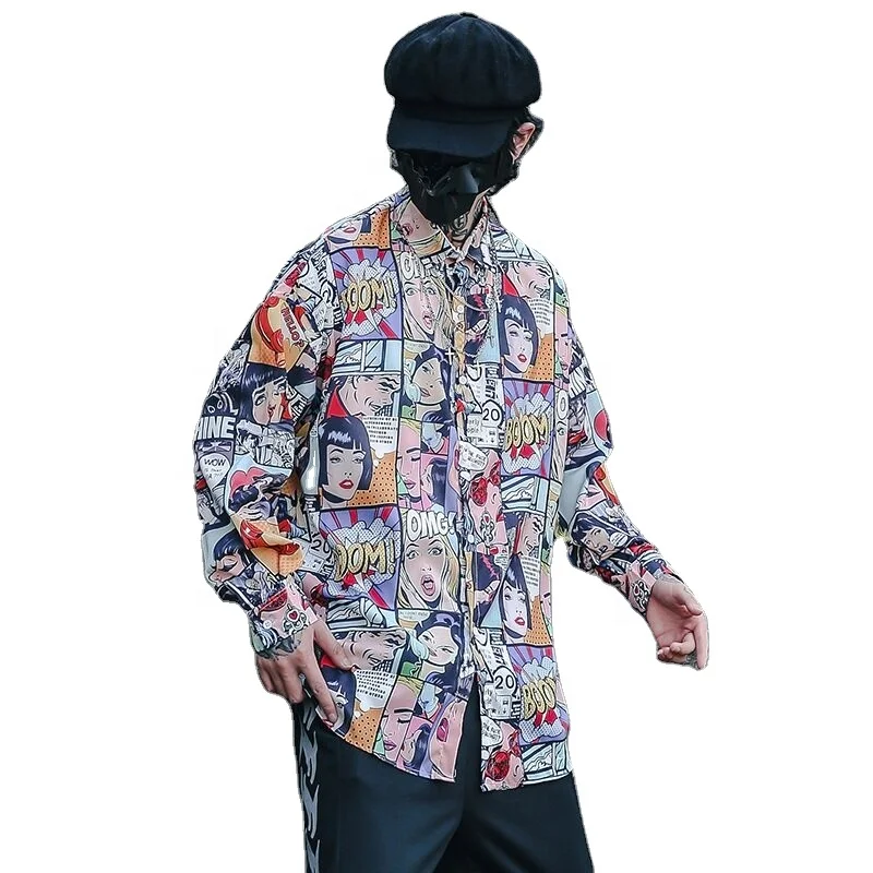 2021 Men's and Women's Fall Trend Retro comic shirt Hong Kong style loose casual shirt, 2colors
2021 Men's and Women's Fall Trend Retro comic shirt Hong Kong style loose casual shirt, 2colors