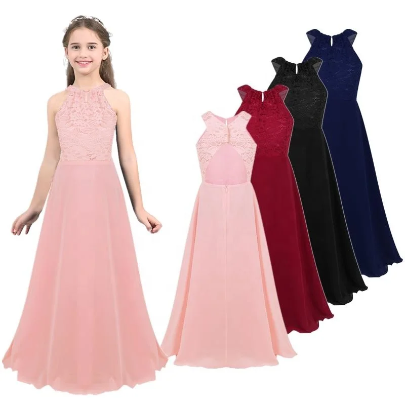 Girls Sleeveless O-neck Floral Lace Cutout Back Flower Girl Evening Dress Long Chiffon Party Gowns chiffon Kids Formal Dress
Girls Sleeveless O-neck Floral Lace Cutout Back Flower Girl Evening Dress Long Chiffon Party Gowns chiffon Kids Formal Dress