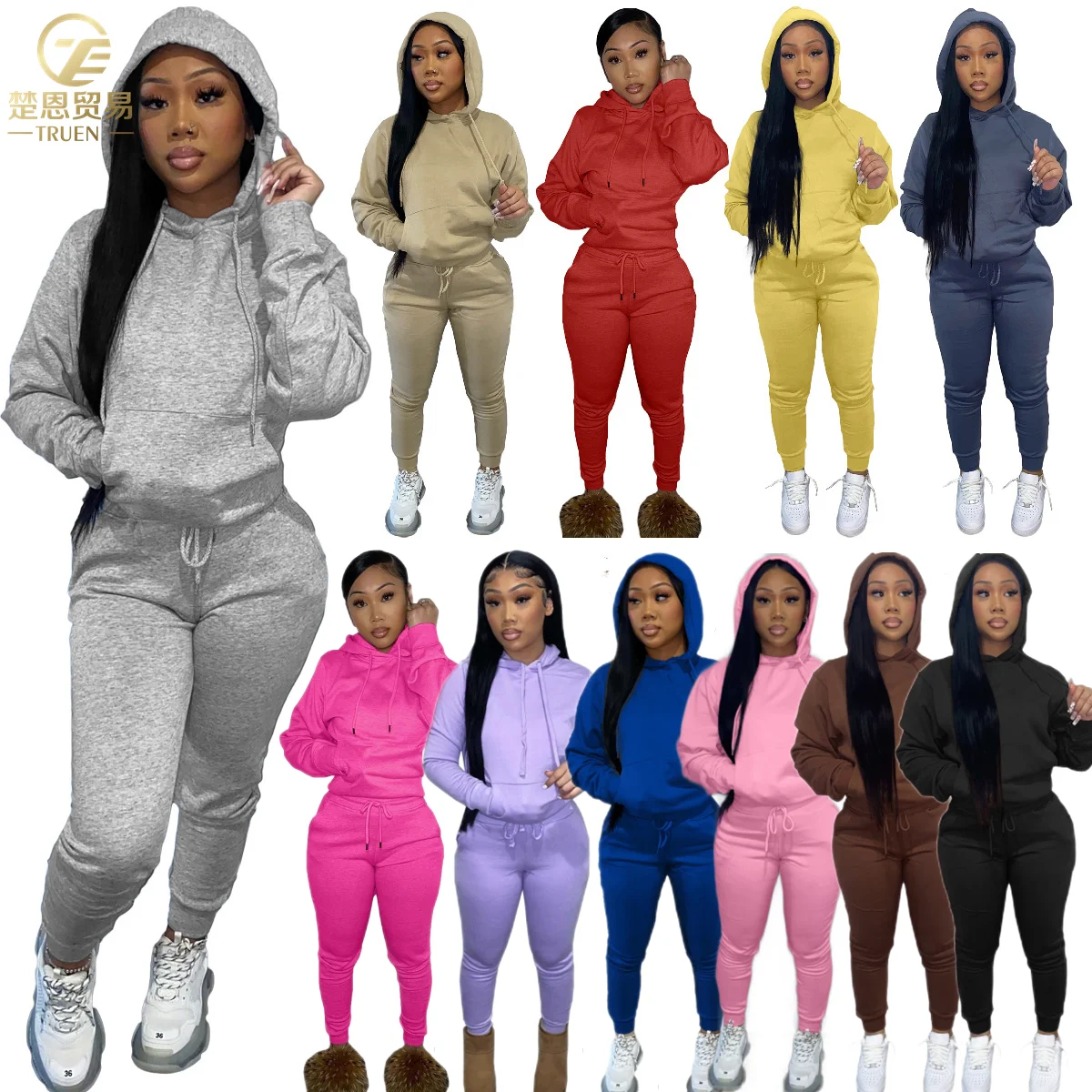 2021 women Fall winter clothing thick satin pullover drawstring Jogger sweatpants and hoodie set tracksuits for women, Picture color
2021 women Fall winter clothing thick satin pullover drawstring Jogger sweatpants and hoodie set tracksuits for women, Picture color