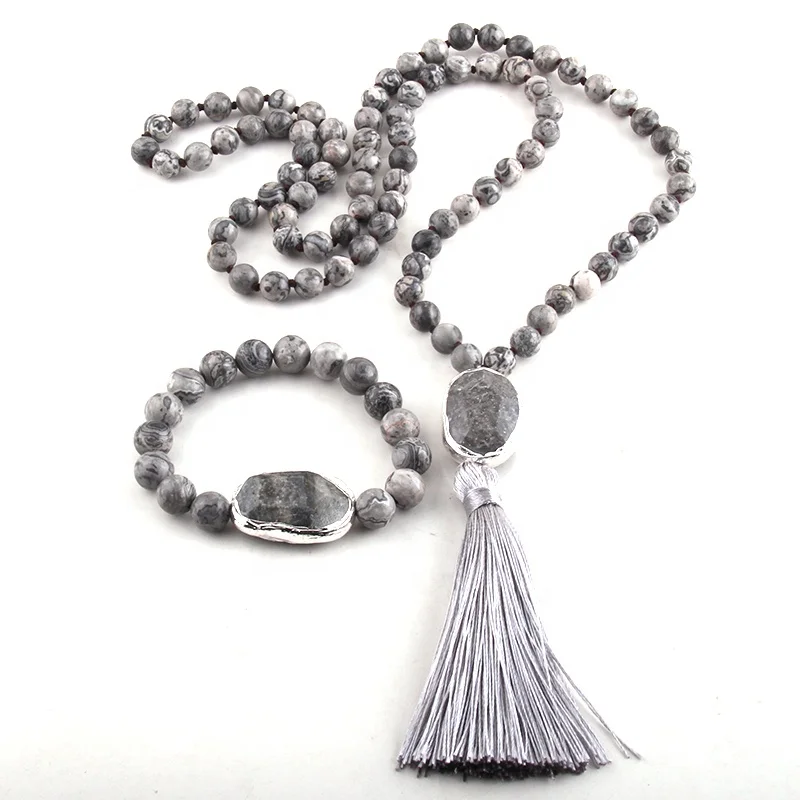 Fashion Amazonite Jewelry Set Map Stone Natural Stone Facet Stone Link Tassel Necklace Bracelet set, 8 color
Fashion Amazonite Jewelry Set Map Stone Natural Stone Facet Stone Link Tassel Necklace Bracelet set, 8 color