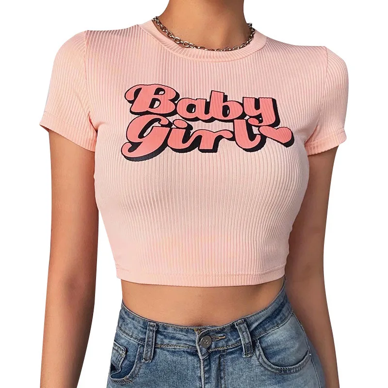 Baby Girl Print Sexy And Short T-shirts For Women Summer New Fashion Colorful Crop Tops O Collar Shirts Blouse, Picture showed
Baby Girl Print Sexy And Short T-shirts For Women Summer New Fashion Colorful Crop Tops O Collar Shirts Blouse, Picture showed