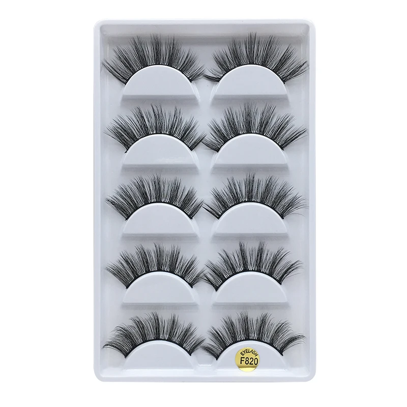 5 pairs faux mink false eyelashes handmade 3D eyelashes natural long thick makeup fake eyelashes extension, Black
5 pairs faux mink false eyelashes handmade 3D eyelashes natural long thick makeup fake eyelashes extension, Black
