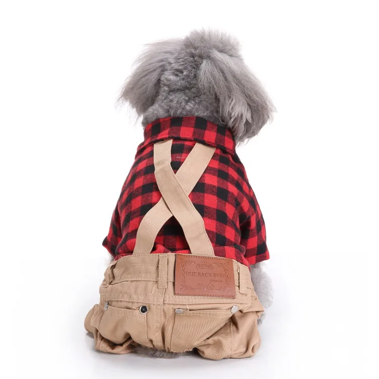 Amazon hot sale wholesale plaid strap jumpsuit dog clothing luxury pet clothes pants
Amazon hot sale wholesale plaid strap jumpsuit dog clothing luxury pet clothes pants