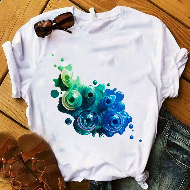 Series Women Shirt White T Shirt Tops T Shirt Women Creative 3D Nail Polish Printed Clothes
Series Women Shirt White T Shirt Tops T Shirt Women Creative 3D Nail Polish Printed Clothes