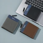 Factory hot sale high quality zipper leather wallet money clip boys