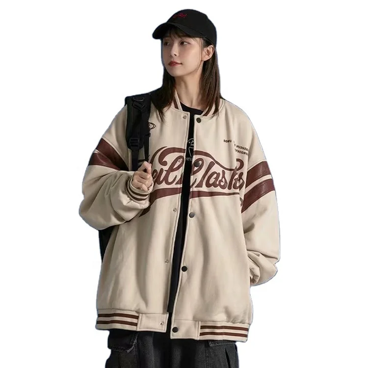 Wholesale American retro alphabet embroidered baseball jackets men's street casual jackets for lovers
Wholesale American retro alphabet embroidered baseball jackets men's street casual jackets for lovers