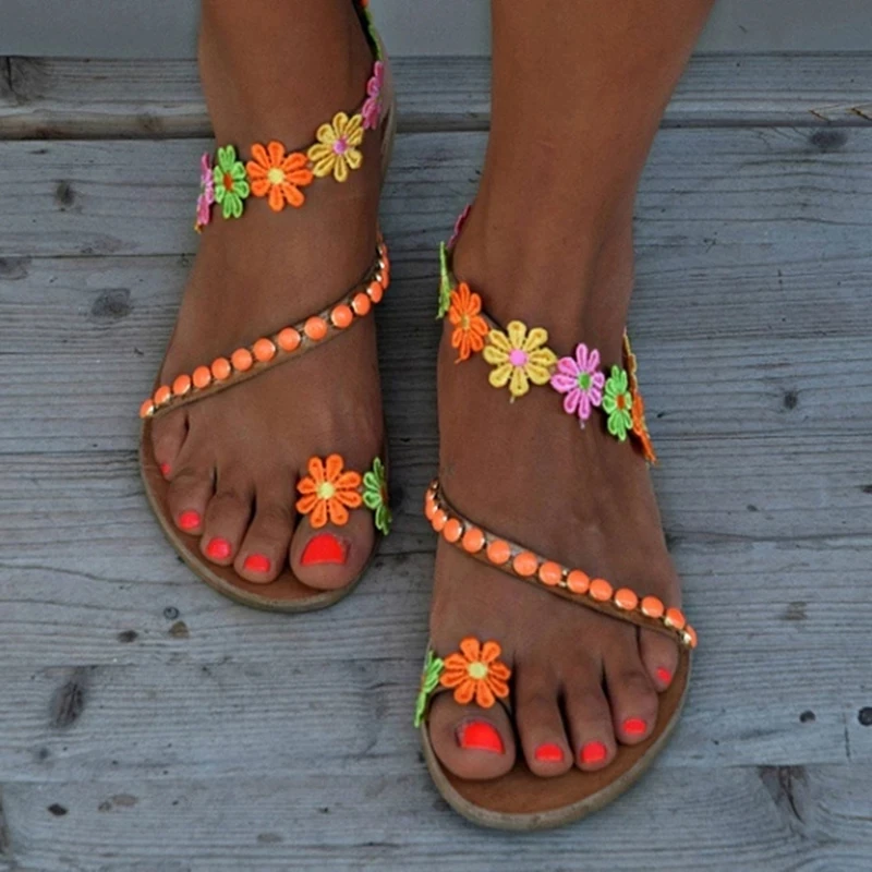 Summer Shoes Woman Gladiator Sandals Women Shoes Flat Fashion Weet Flowers Boho Beach Sandals Ladies Plus Size 44 wonen sandals
Summer Shoes Woman Gladiator Sandals Women Shoes Flat Fashion Weet Flowers Boho Beach Sandals Ladies Plus Size 44 wonen sandals