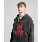 Customizable Casual oversize vintage washed 100% cotton custom mens hoodies sweatshirts