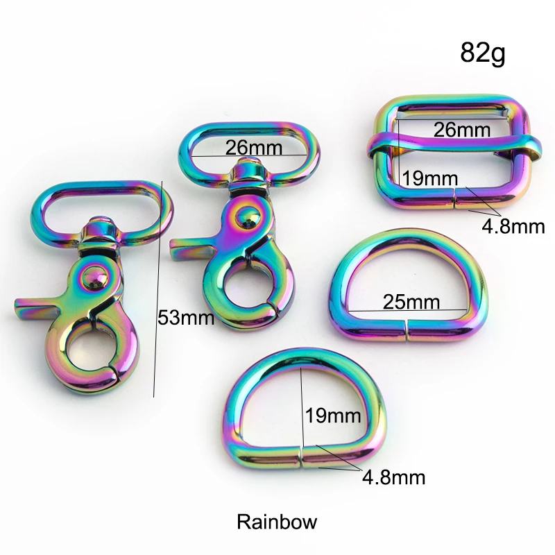 Nolvo World Bag Handbag Metal Accessories Rainbow Different Size D ring Snap Hook Slider Buckle
Nolvo World Bag Handbag Metal Accessories Rainbow Different Size D ring Snap Hook Slider Buckle