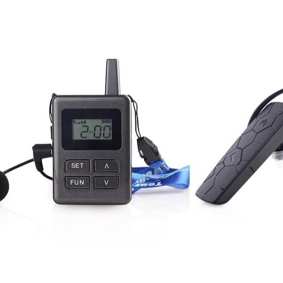 

Wireless Tour Guide System Package(2pc transmitters+10pc receivers for 12 pc), Black