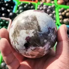 Polished Natural Pink Tourmaline Healing Crystal Sphere Ball 60mm For Decoration