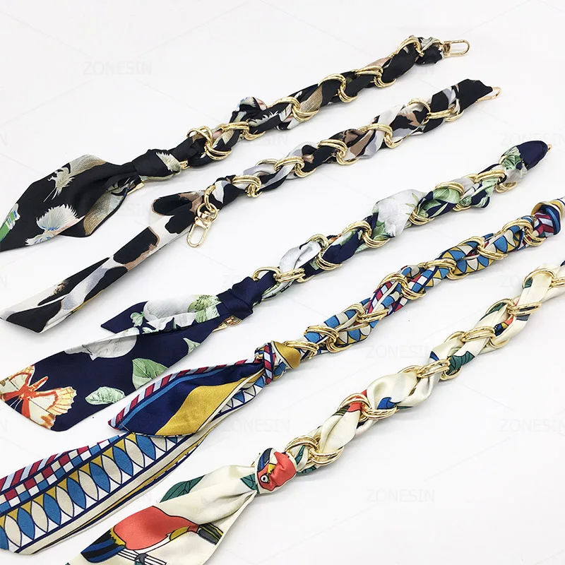 ZONESIN New Design Twilly Silk Scarf Metal Chain Strap Fashion Handbag Replacement Strap, 7 colors in stock
ZONESIN New Design Twilly Silk Scarf Metal Chain Strap Fashion Handbag Replacement Strap, 7 colors in stock